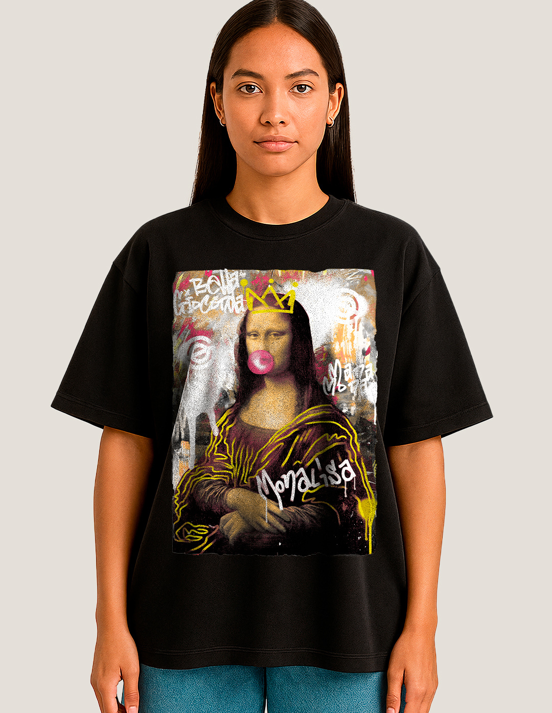 Camiseta Oversized Super Mona Lisa - Sensorial, camisetas