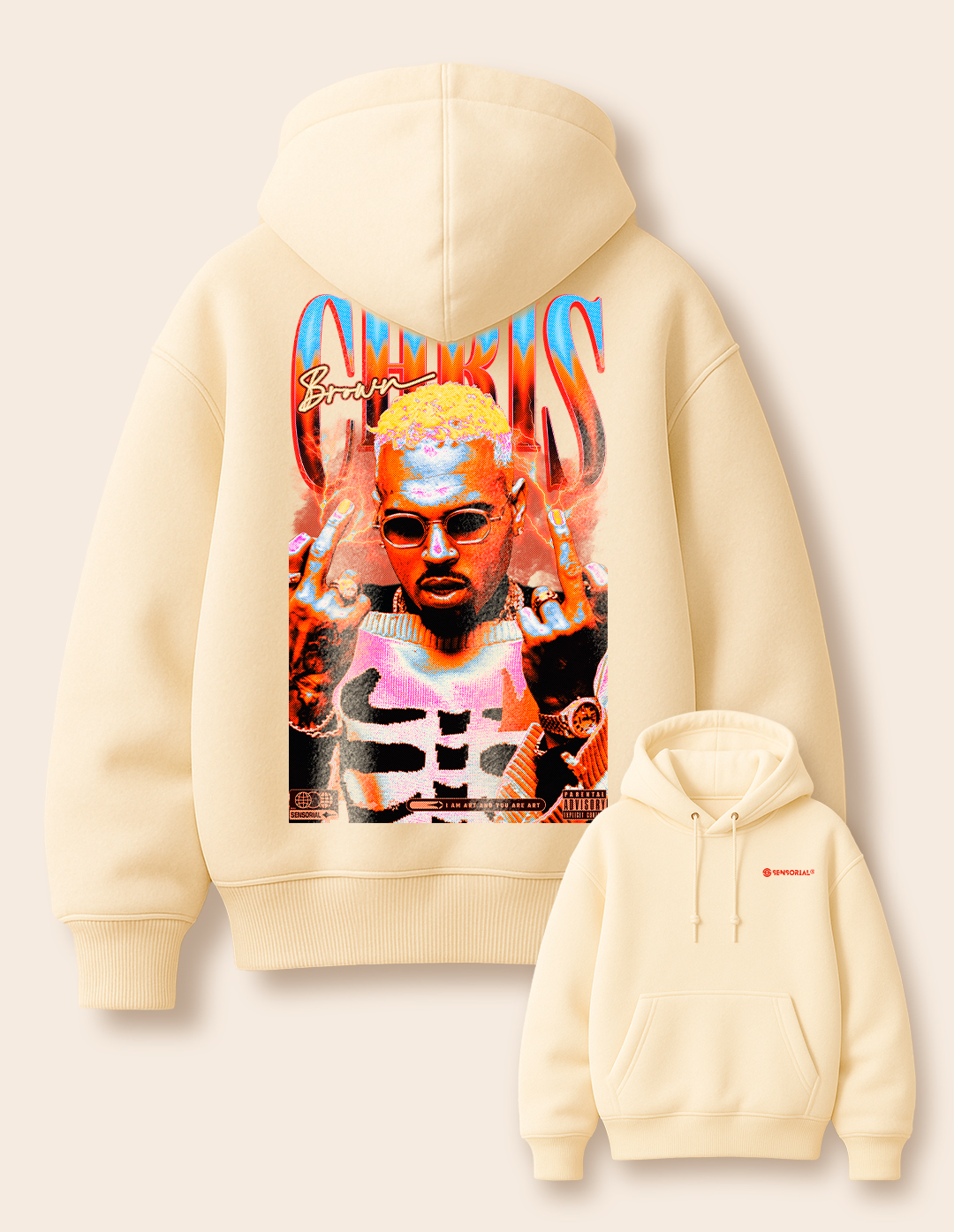 Moletom Canguru Oversized Chris Brown Indigo Vibes - Sensorial