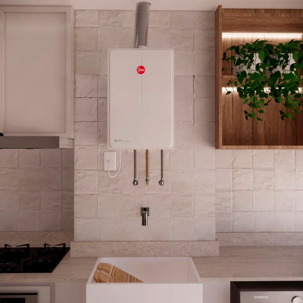 Aquecedor De Água A Gás Digital Rheem 32,5 Litros GN Bivolt Para ...