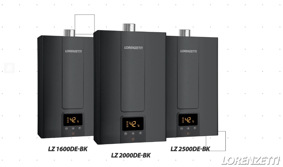 Aquecedor De Água A Gás Lorenzetti 15 Litros LZ 1600DE-BK Preto