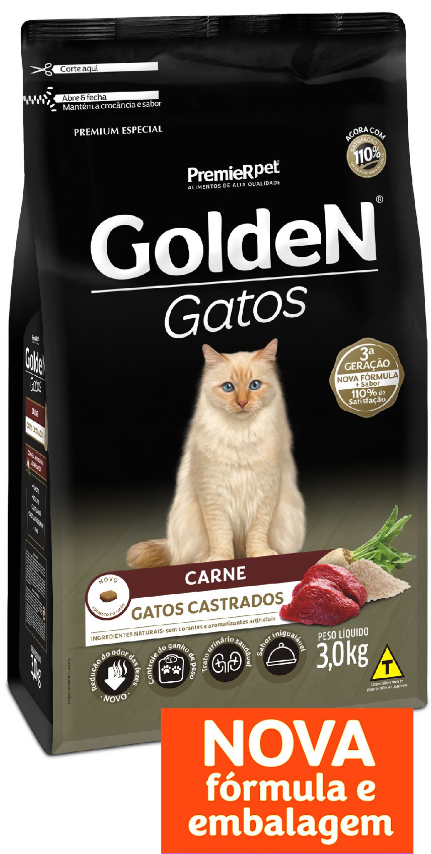 Golden Gatos Castrados Sabor Carne - Masterpet