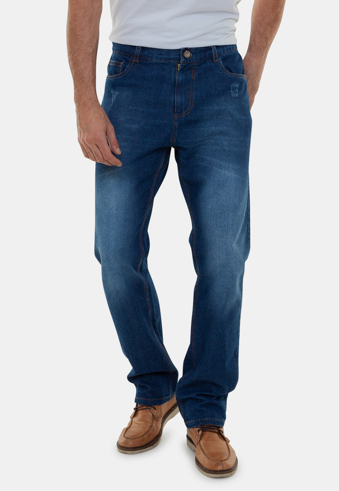 Calça Jeans Masculina Tradicional com Elastano - Etiqueta Casual