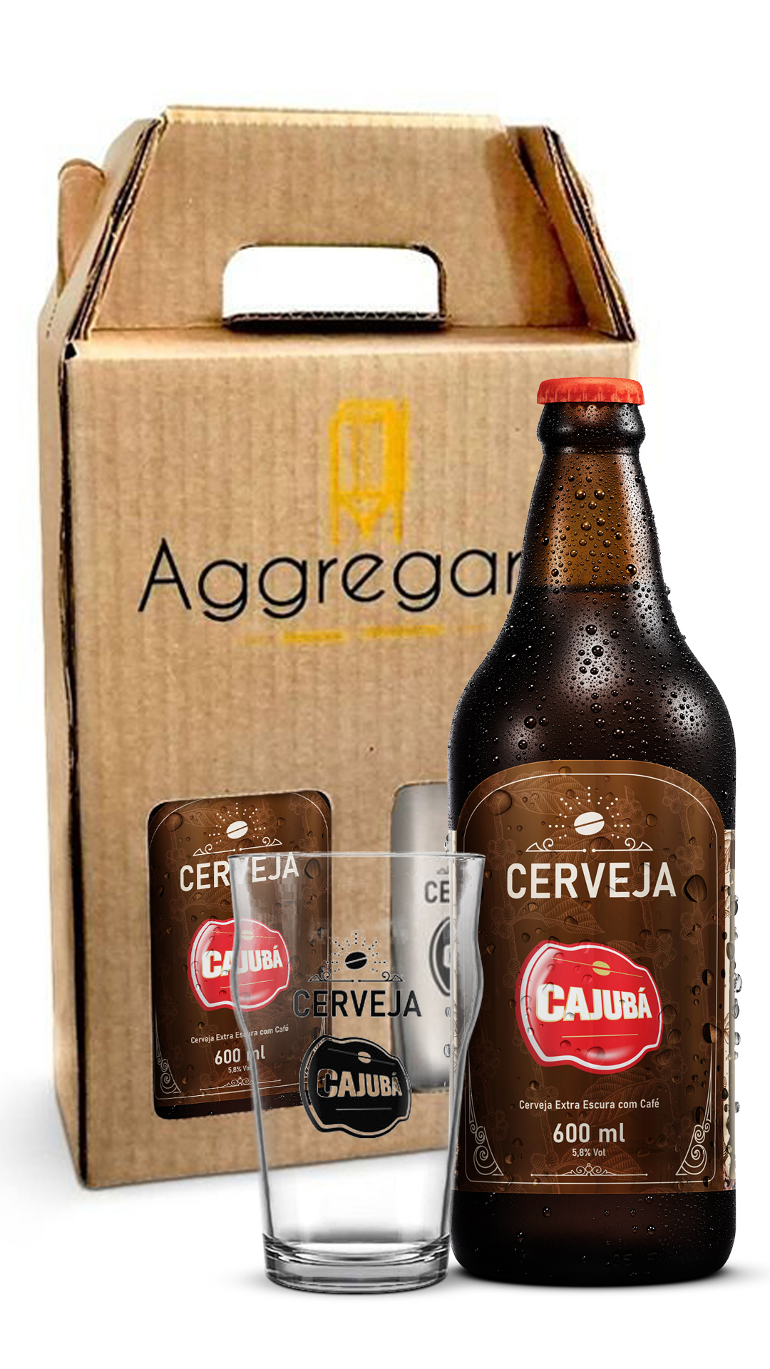 Kit Presente Cerveja Cajubá Garrafa + Copo - Aggregare Cervejaria