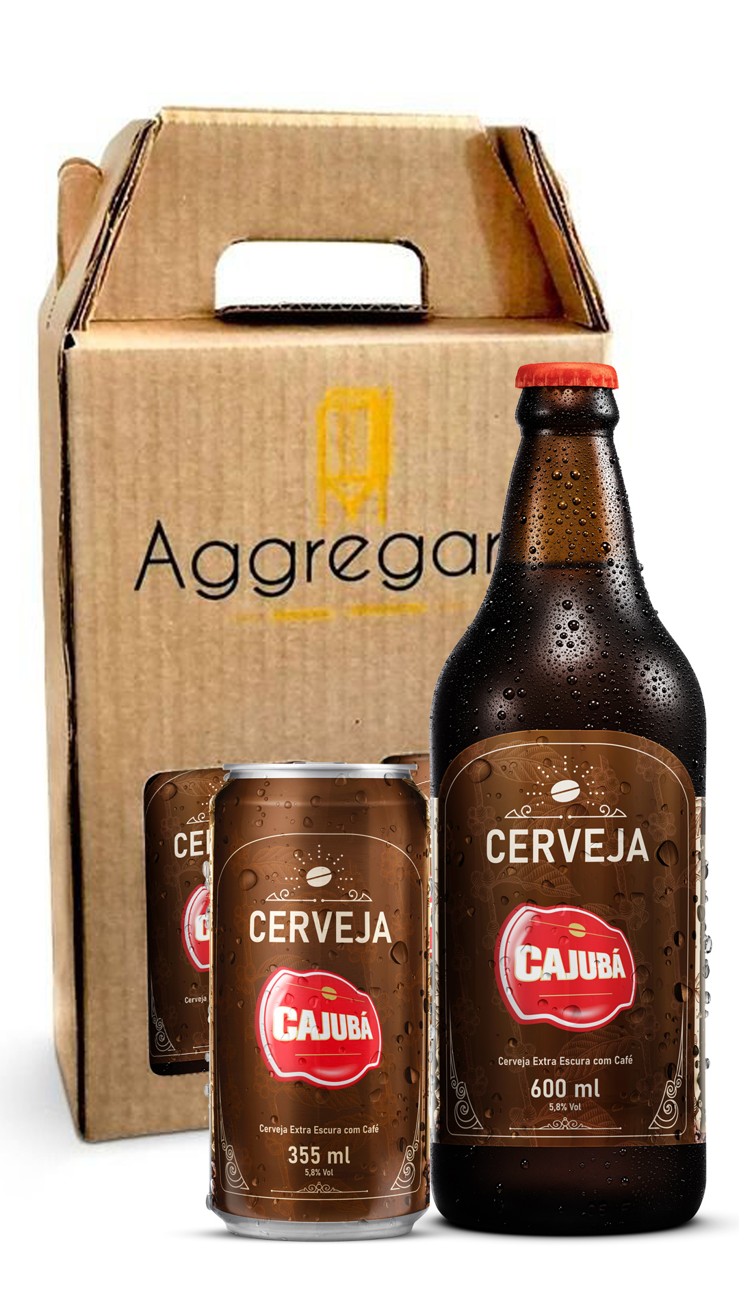 Kit Presente Cerveja Cajubá Lata + Garrafa - Aggregare Cervejaria