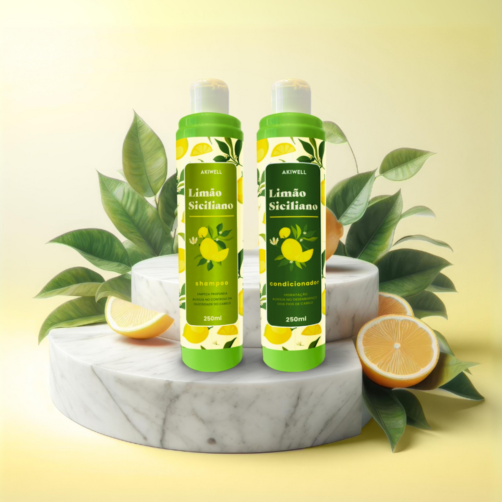 Kit Shampoo e Condicionador Limão Siciliano 250ml - AKIWELL