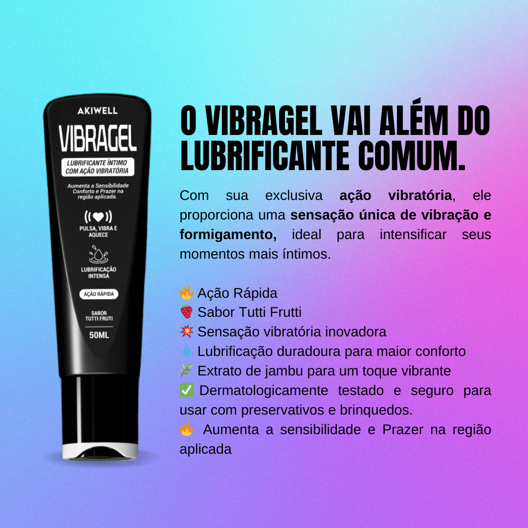 ヴィタジュエル　ヴィジョン　Vitajuel VibraGel 50ml Lubrificante Íntimo Ação Vibratória Sabor Tutti