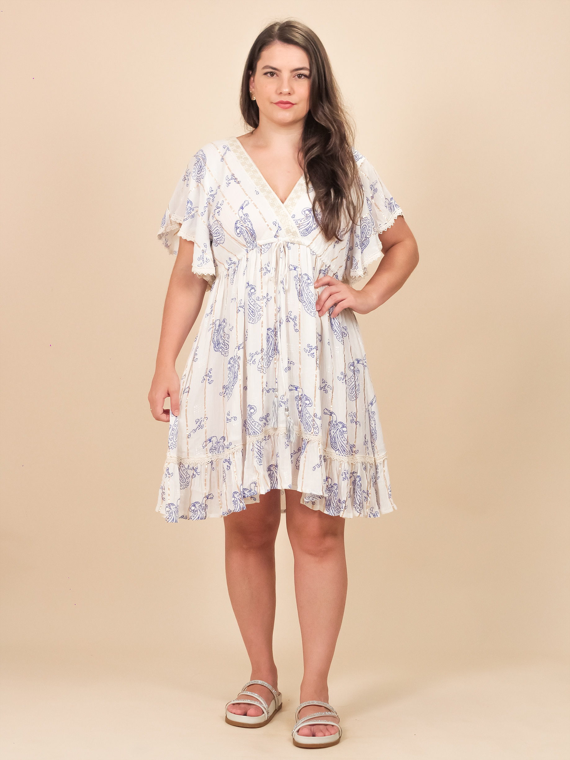 Vestido indiano branco curto sales