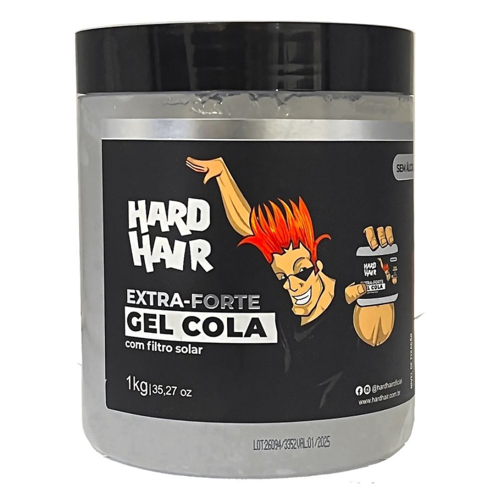 Hard Hair Gel Cola incolor 1kg - Perfumaria Carol