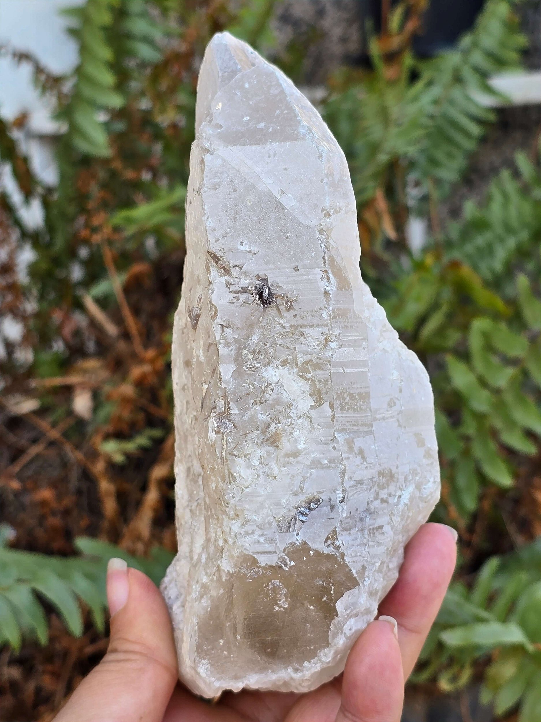 Biterminado de Quartzo com Lítio Elestial Autocurado Atlante com