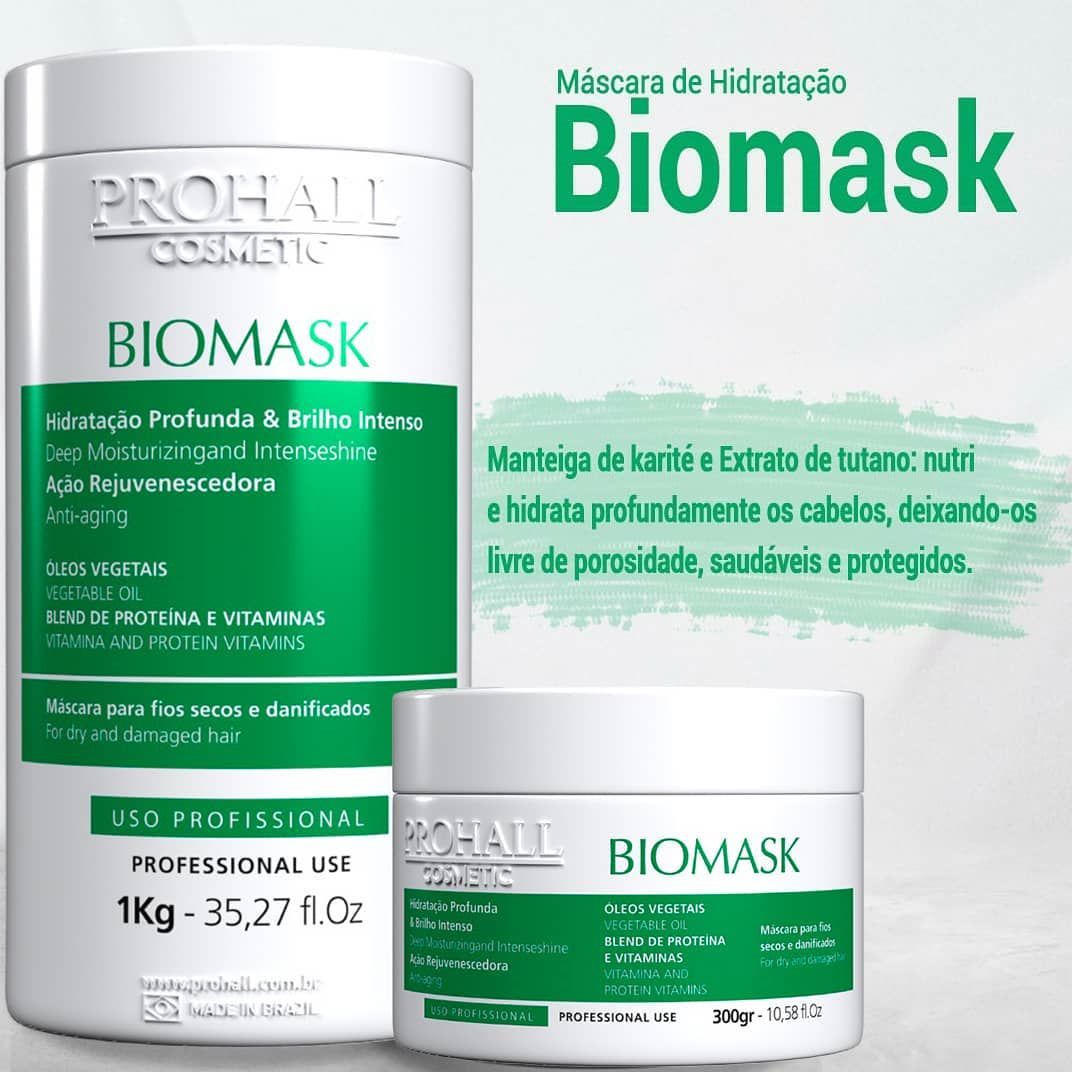 Biomask Máscara de Hidratação Profissional Biomask Autêntico Prohall - 300gr ...
