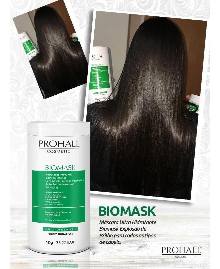 Máscara de Hidratação Profissional Biomask Autêntico Prohall - 300gr ...