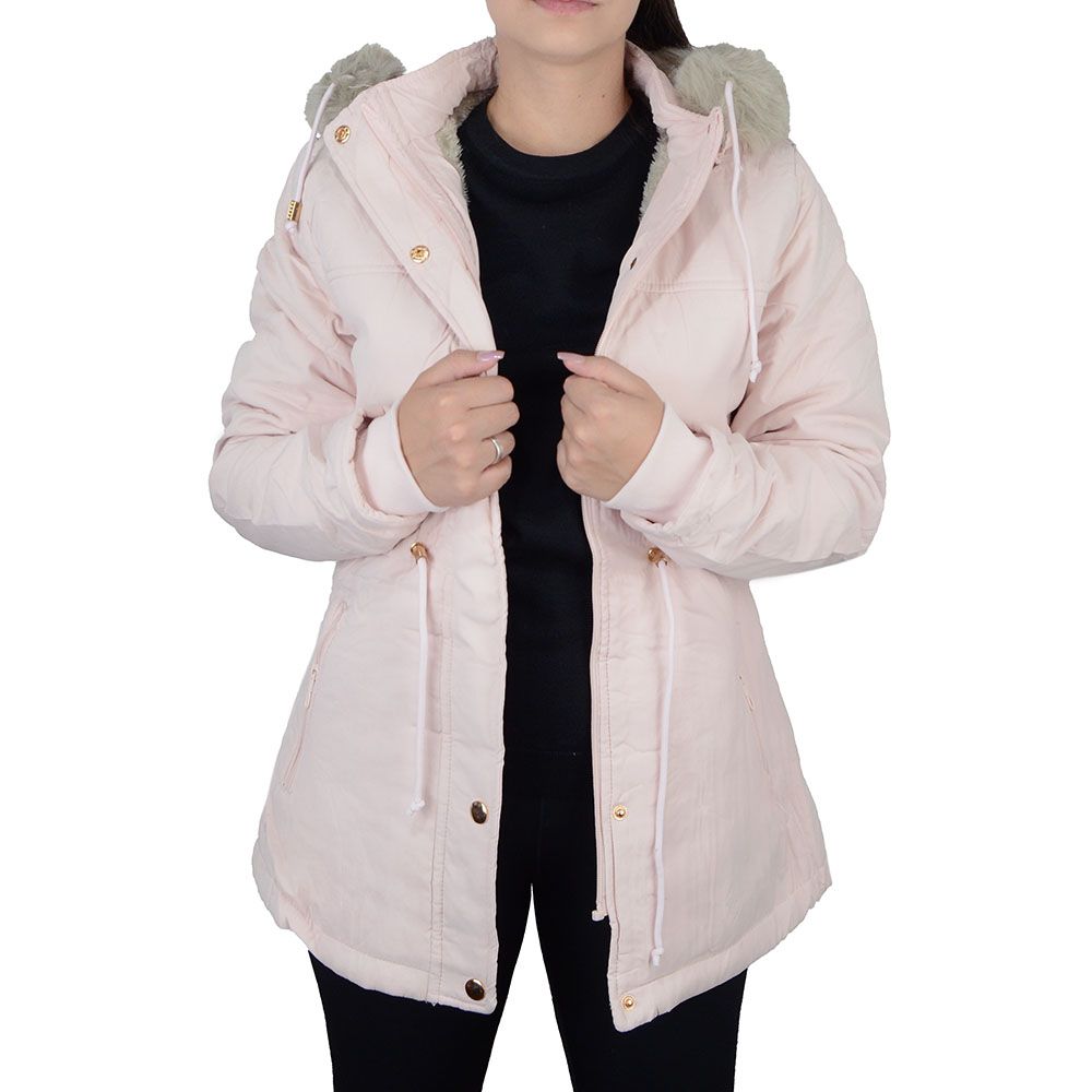 Parka peluciada best sale preta