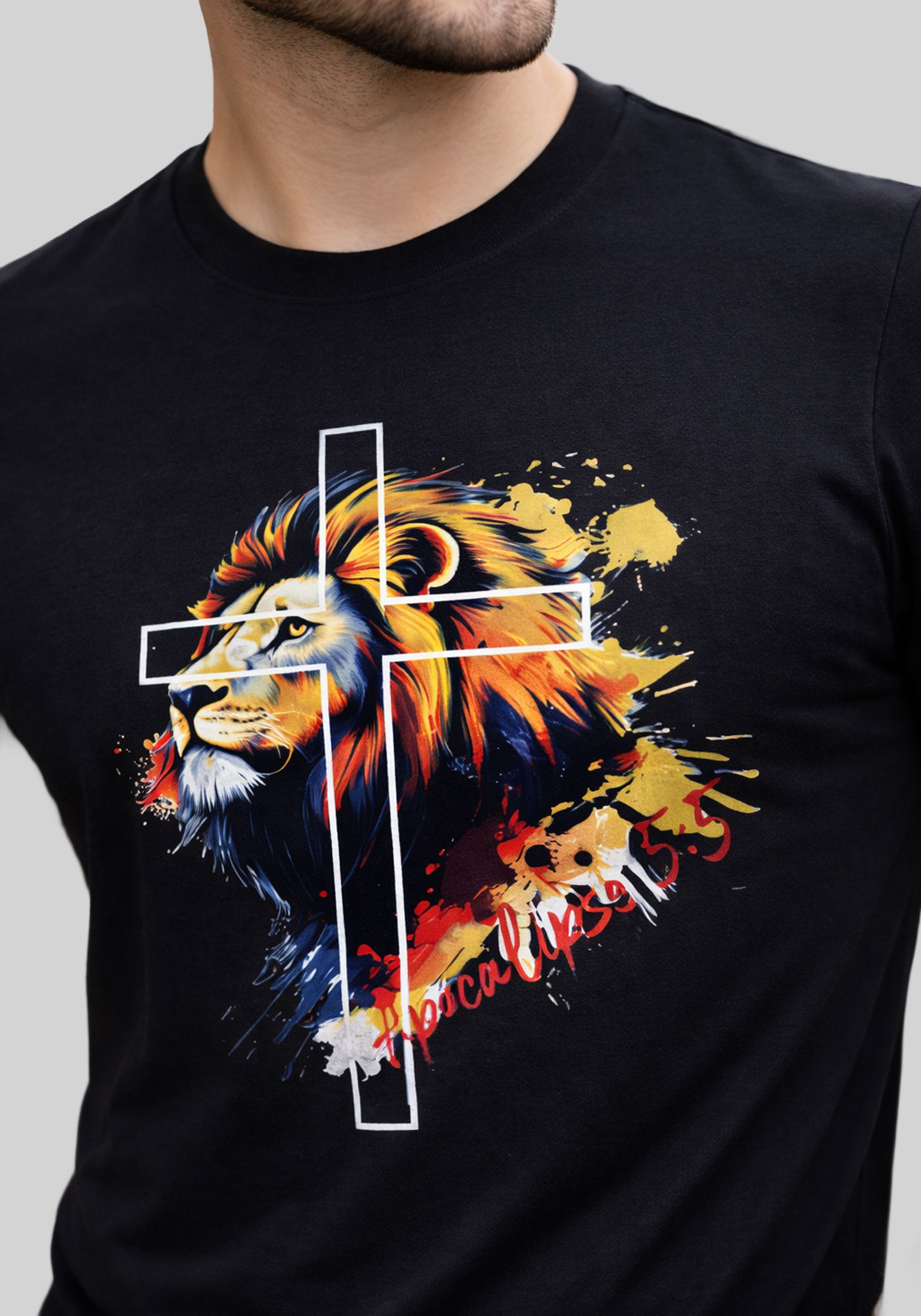 T-SHIRT MASCULINA - LEÃO APOCALIPSE 5:5 - COR PRETO - Delbo T