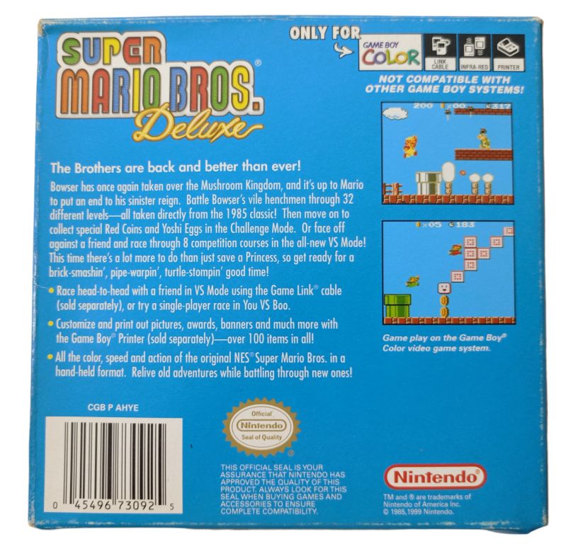 Jogo Super Mario Bros. Deluxe Original - GBC - Sebo dos Games - Games ...