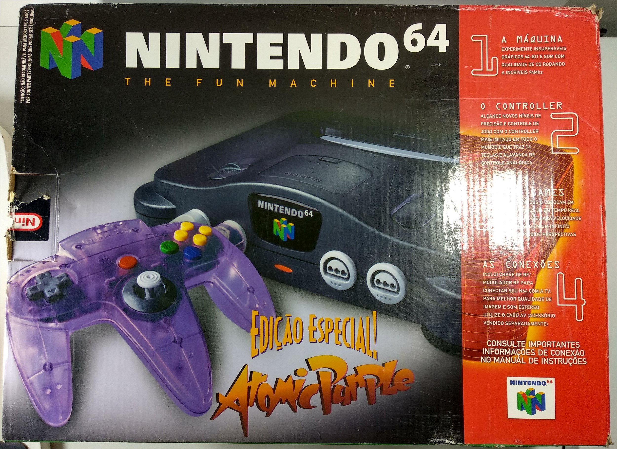 Nintendo 64 Edição Especial Atomic Purple - Sebo dos Games - 10 anos!