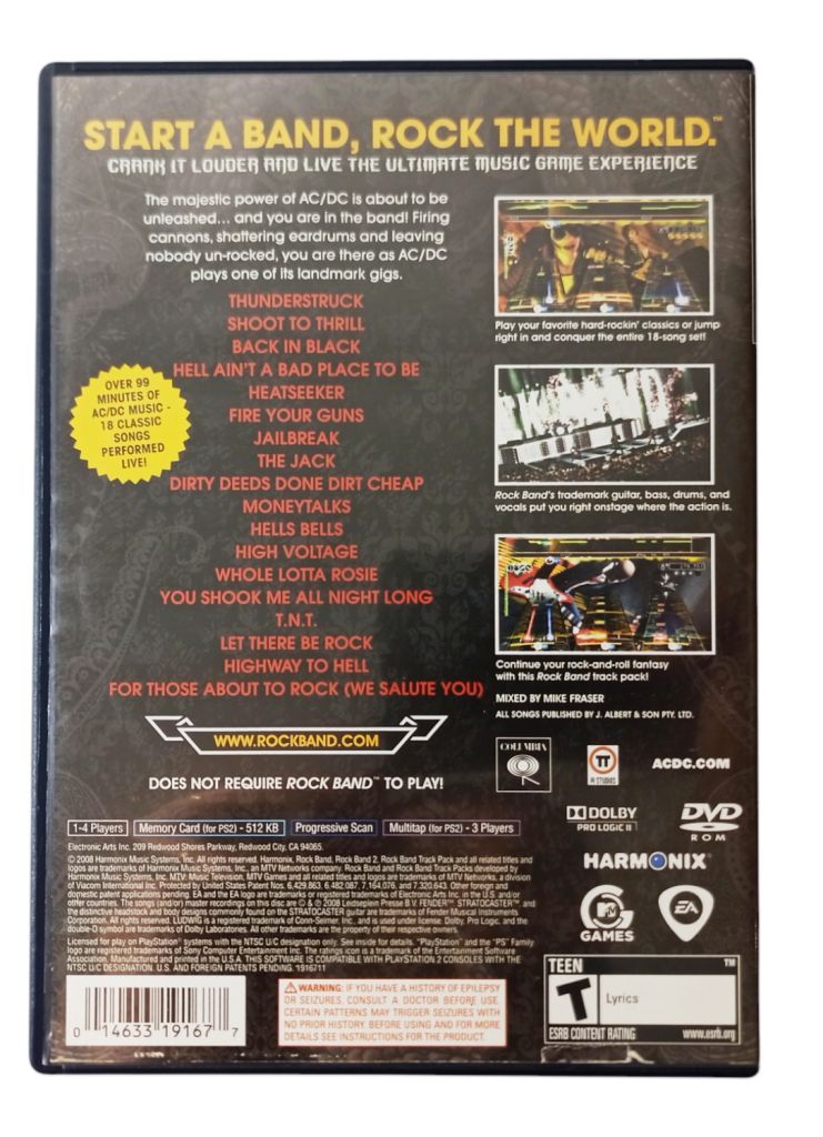 ACDC Live Rock Band Track Pack Original - PS2 - Sebo dos Games - Games ...