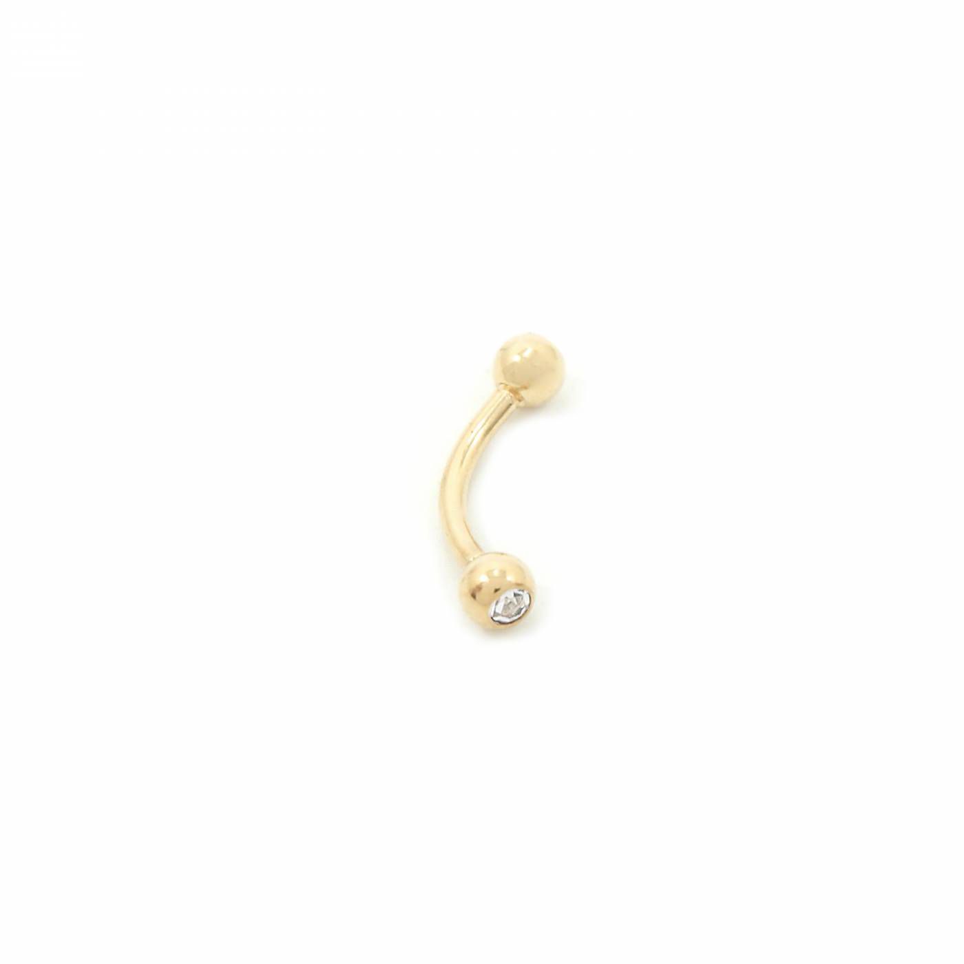 Piercing de Ouro Branco 18k Supercílio/Sobrancelha com Bolinha ac07003 -  Joiasgold Mobile