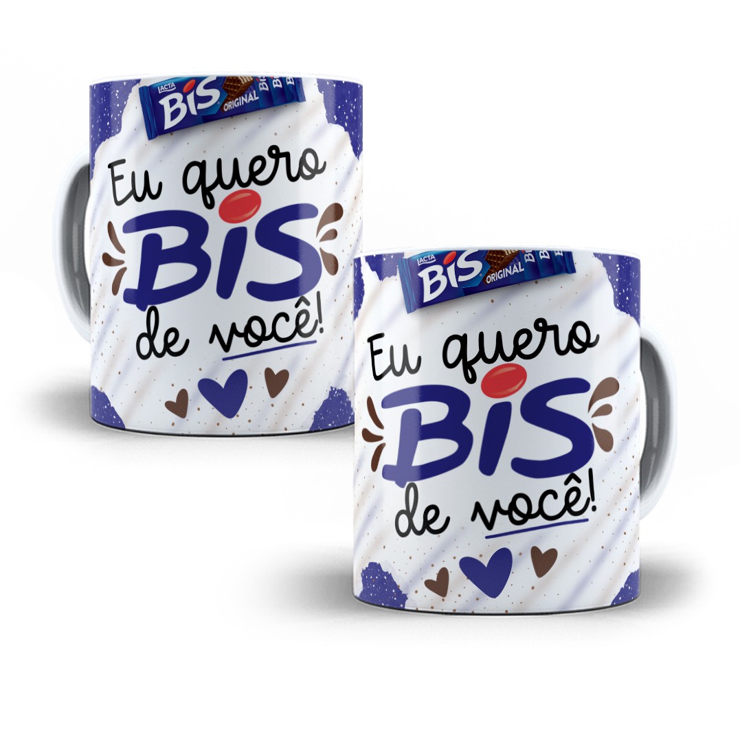 Caneca Personalizada Dia dos Namorados Páscoa Chocolate Quero Bis de Você