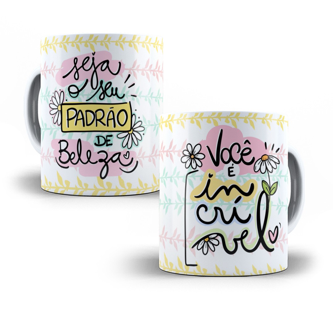 Padrão de beleza – Caneca de Cerâmica – Poder Feminino – Olha