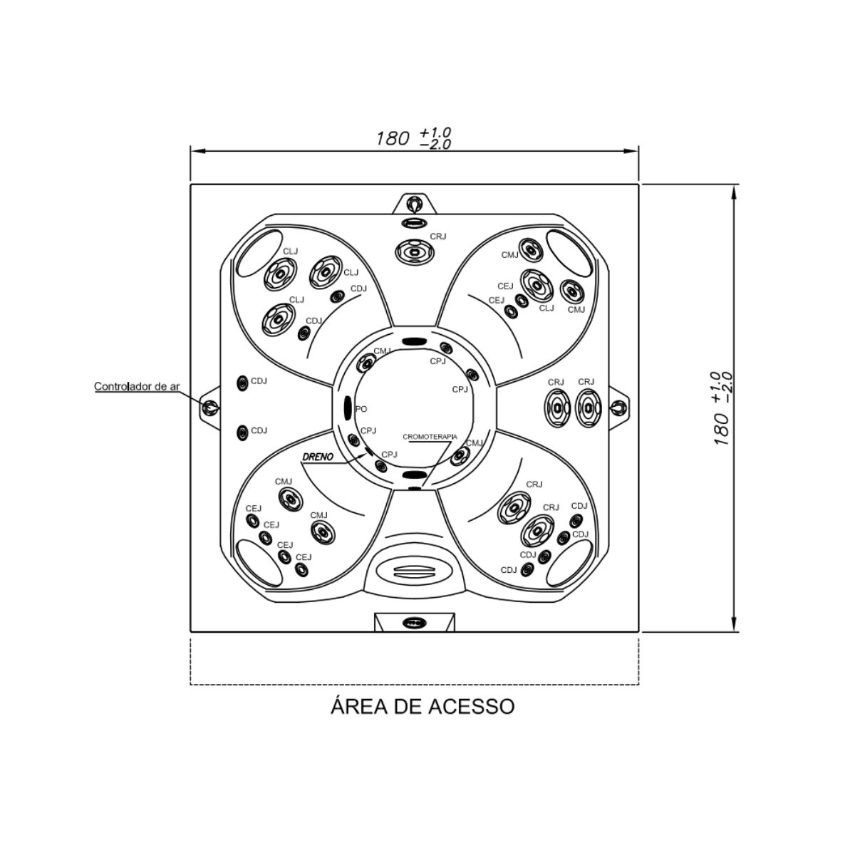 Spa Hidromassagem J195 60HZ Jacuzzi Guemat Guemat Ferramentas