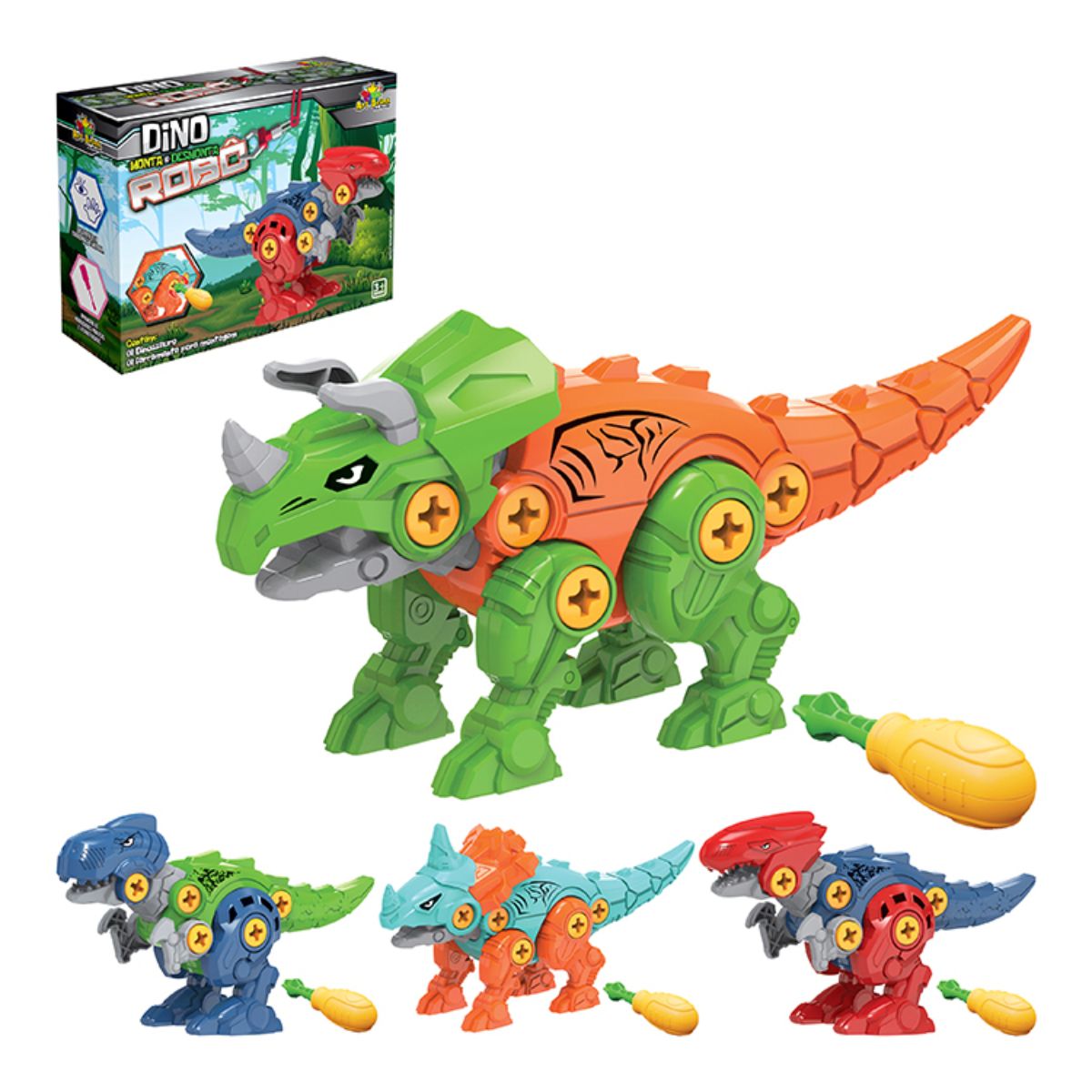 Dinossauro Robô de Brinquedo Dino Triceratops Anda Emite Sons e Luzes - Big  Bag Shop Virtual