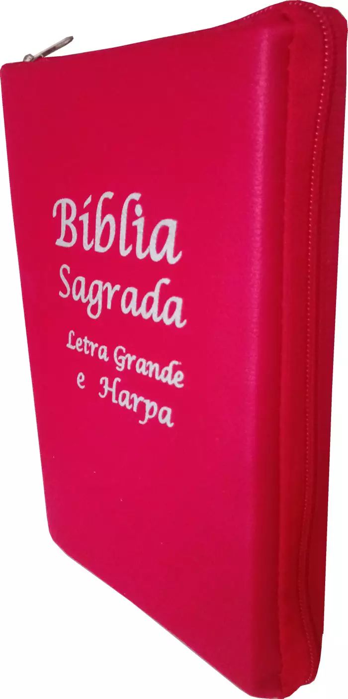 Bíblia sagrada letra grande arc índice com harpa luxo - Bíblia