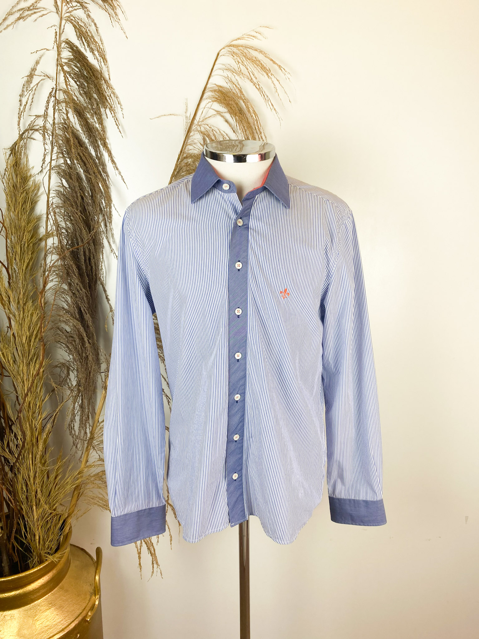Camisa Slim Fit Dudalina Listrada Dona Chica Brech Online