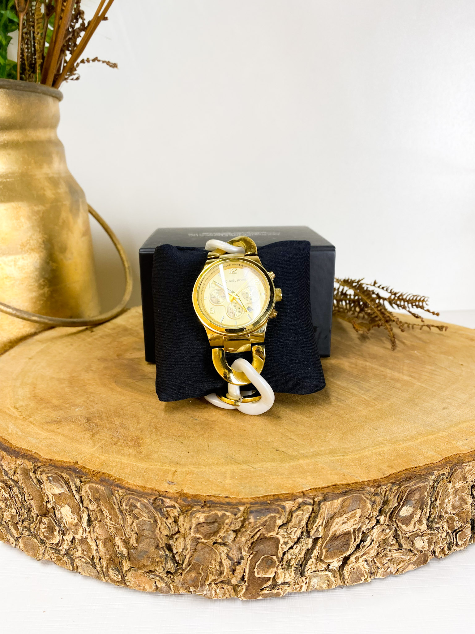 Rel gio Michael Kors Dourado Dona Chica Brech Online