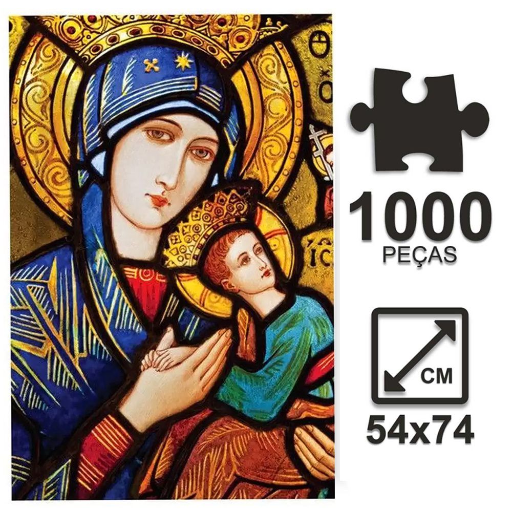 Quebra Cabeça Nossa Senhora 1000 Peças Premium - Pais e Filhos - Multiveste