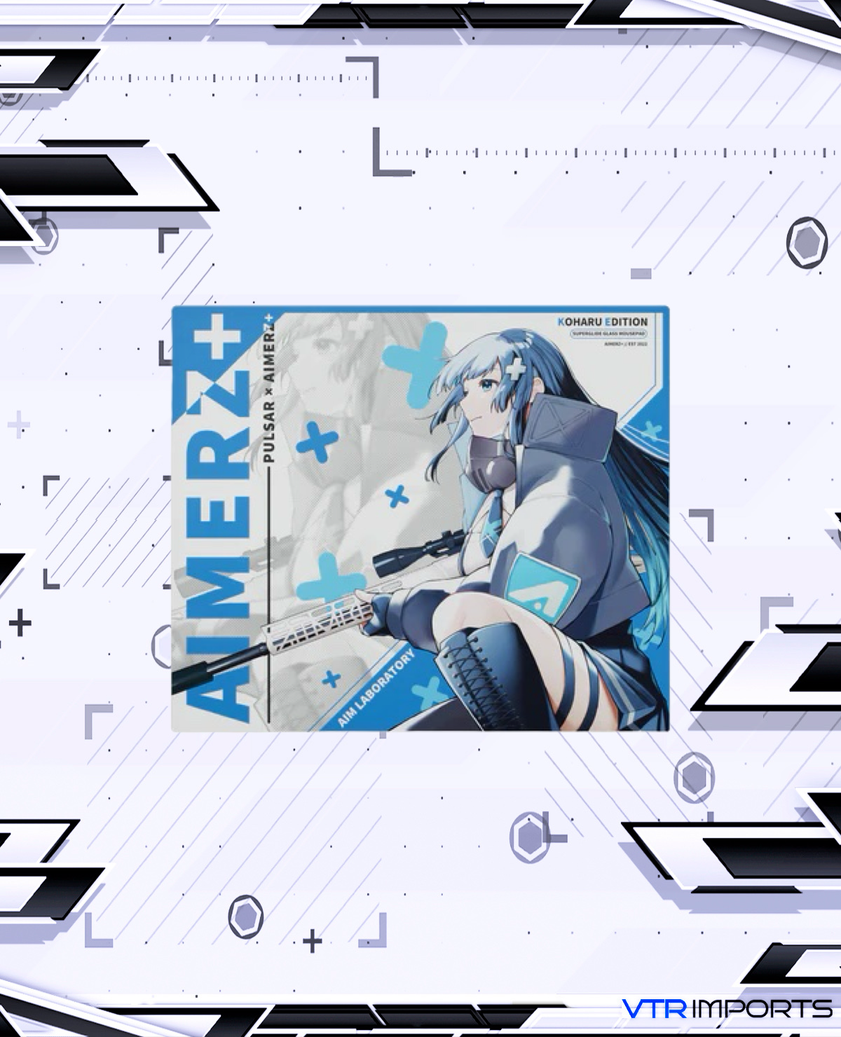 Aimerz+ Koharu Edition] Superglide Glass Mousepad v2 XL