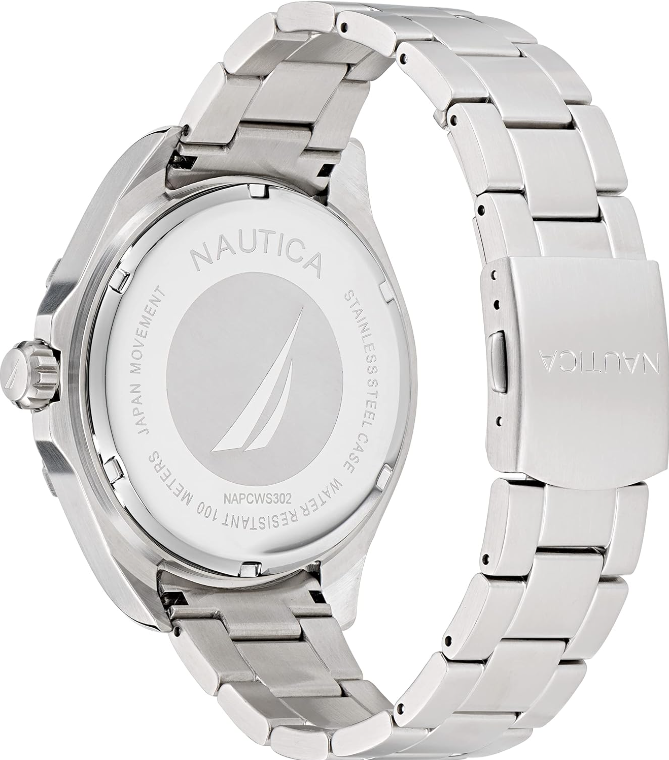Nautica Orologio Analogico Unisex NAPWLF922 - Colore Multicolore, Quadrante A Strisce, Movimento Al Quarzo