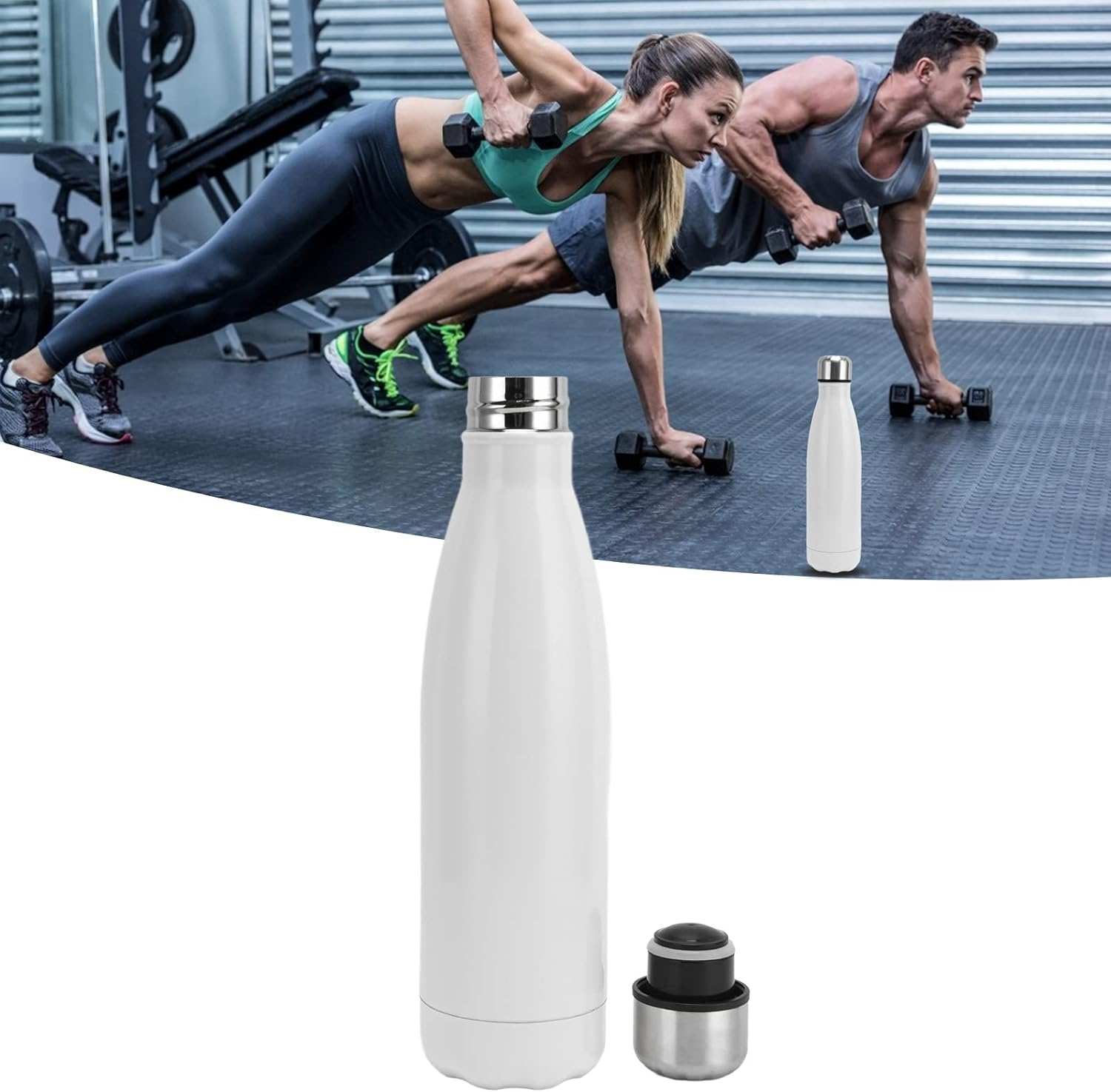 Garrafa Térmica Com Tampa Branca 500 Ml Para Academia Treino - ABROLHOS ...