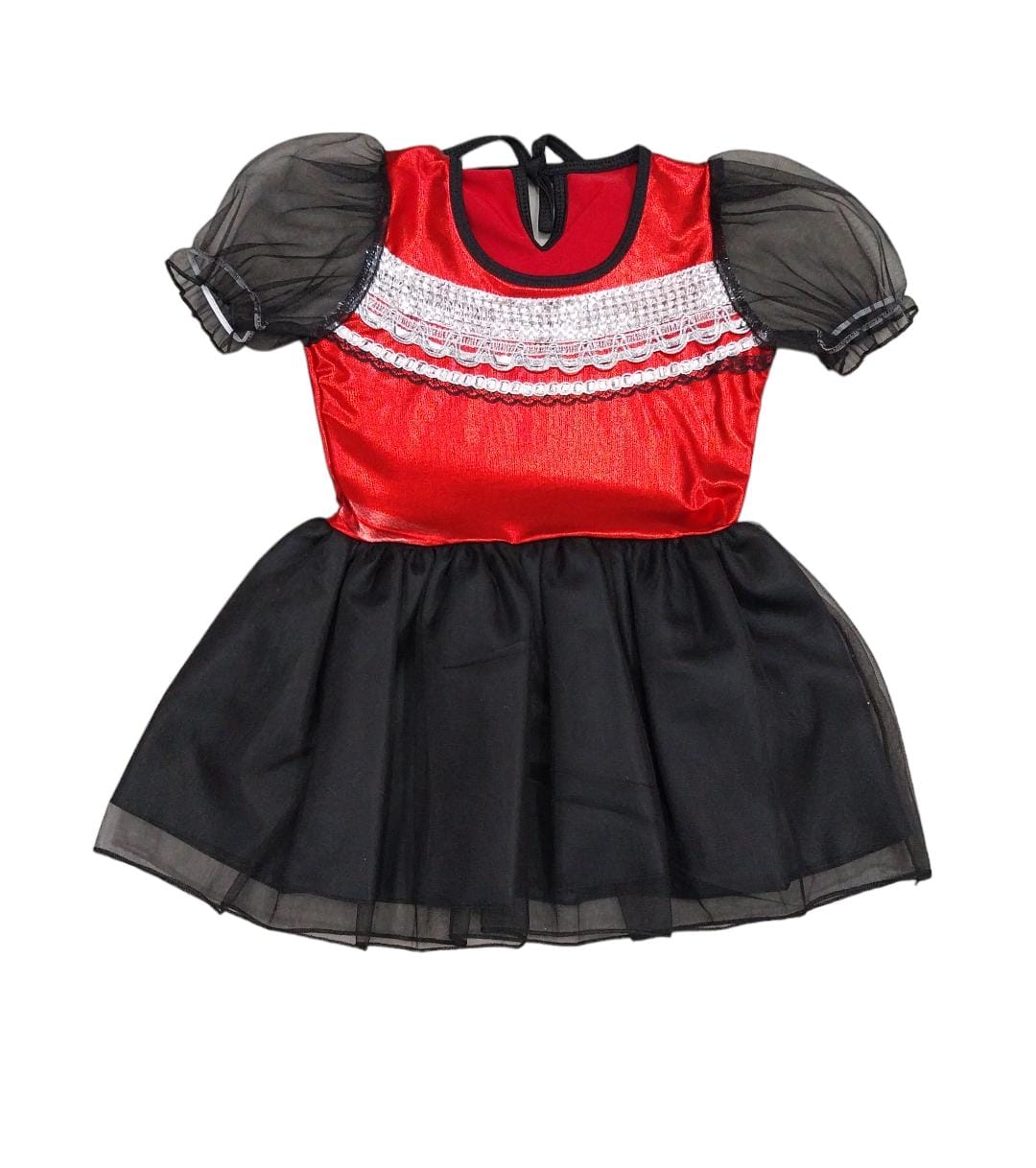 Vestido Fantasia Infantil Feminina Halloween Vampira Tiara e Asa