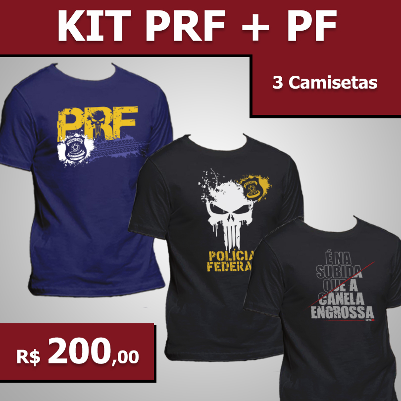Kit 3 camisetas (PRF + PF + Canela) - Sete62 - Sete62 Camisetas e Acessórios
