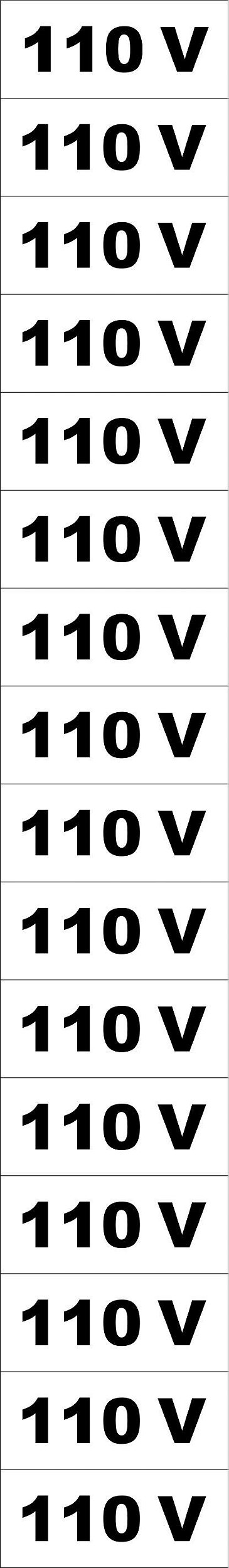 Etiqueta 110v Volts Auto Adesiva Para Tomadas Placa Cartela 16 peças ...