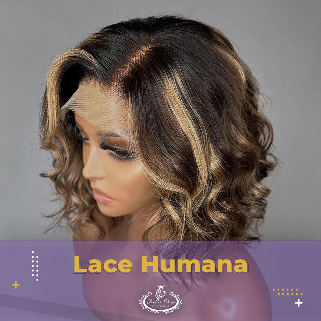 LACE DE CABELO HUMANO ONDULADO CHANEL COM MECHAS - Perfect Wigs
