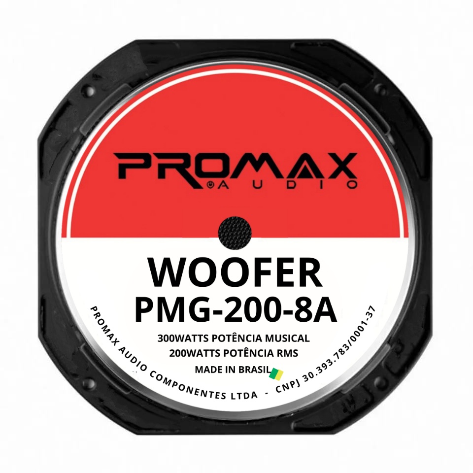 ALTO FALANTE PROMAX WOOFER 8 PMG 200RMS - MÉDIO GRAVE 8 Ohms - MCA AUDIO