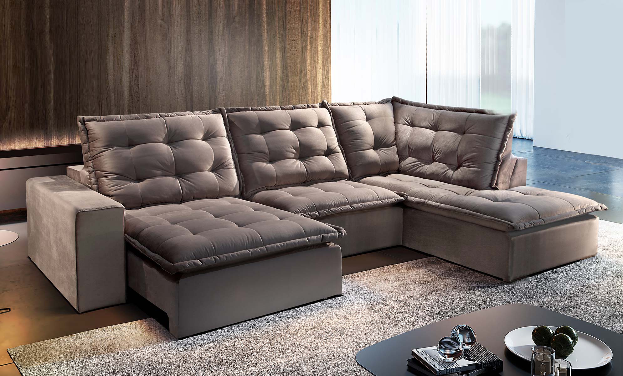 Sofá de canto Amarone Decora Interiores Loja de móveis BH, AV