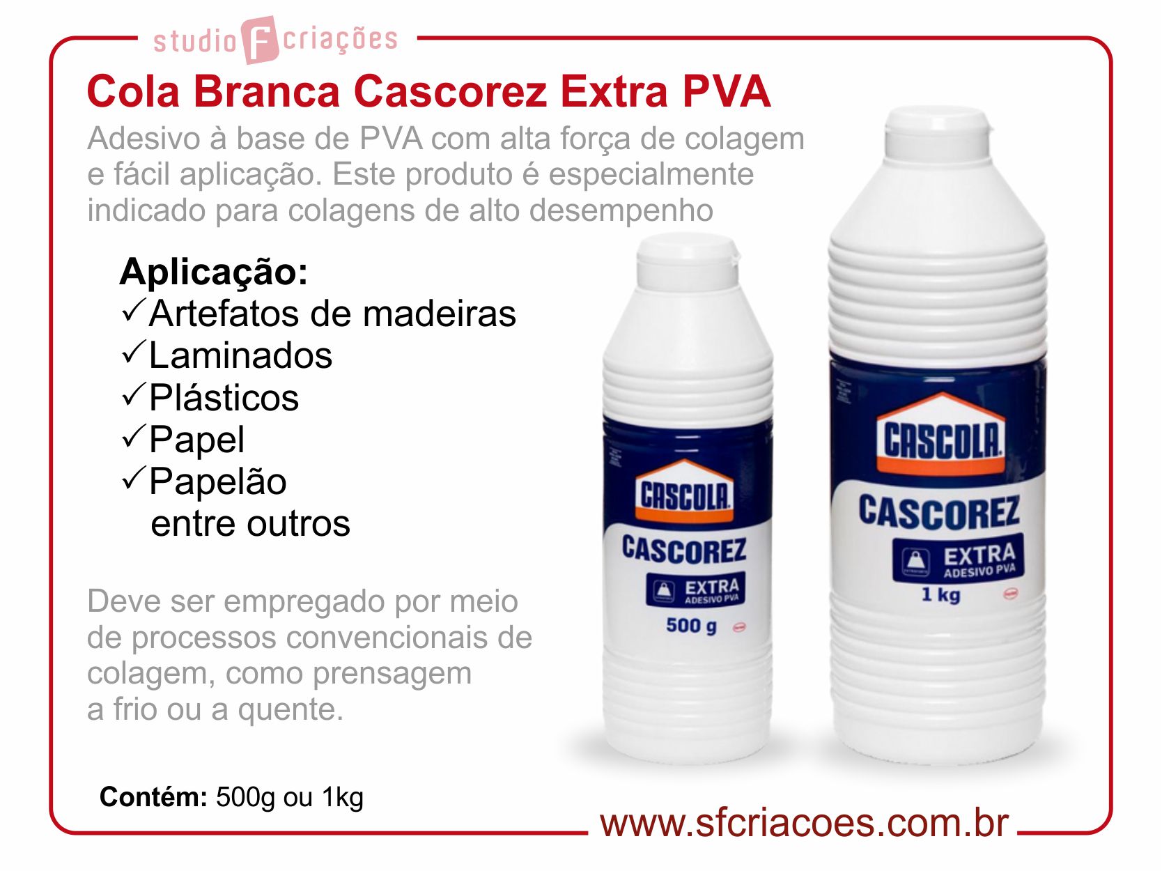 Cola Branca Cascola Cascorez Extra PVA - Encadernação Mania - Loja de  Insumos Para Papelaria e Mais