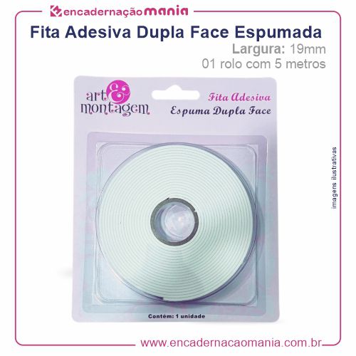 Fita Adesiva Dupla Face Espumada Largura 19mm C 5 Metros Encadernação Mania Loja De 1588