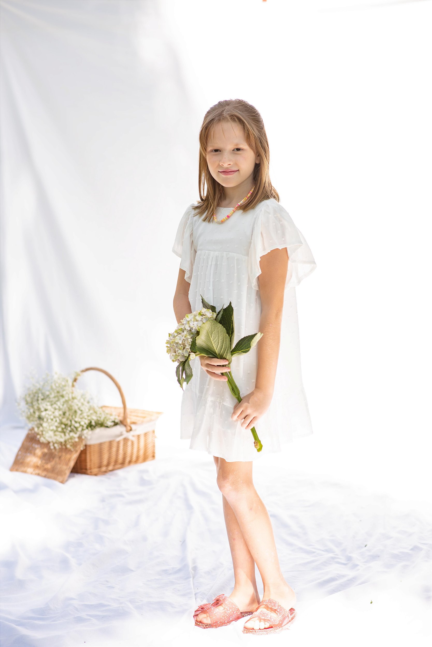 Vestido infantil com Babados Xadrez Azul e Branco - Jujulie