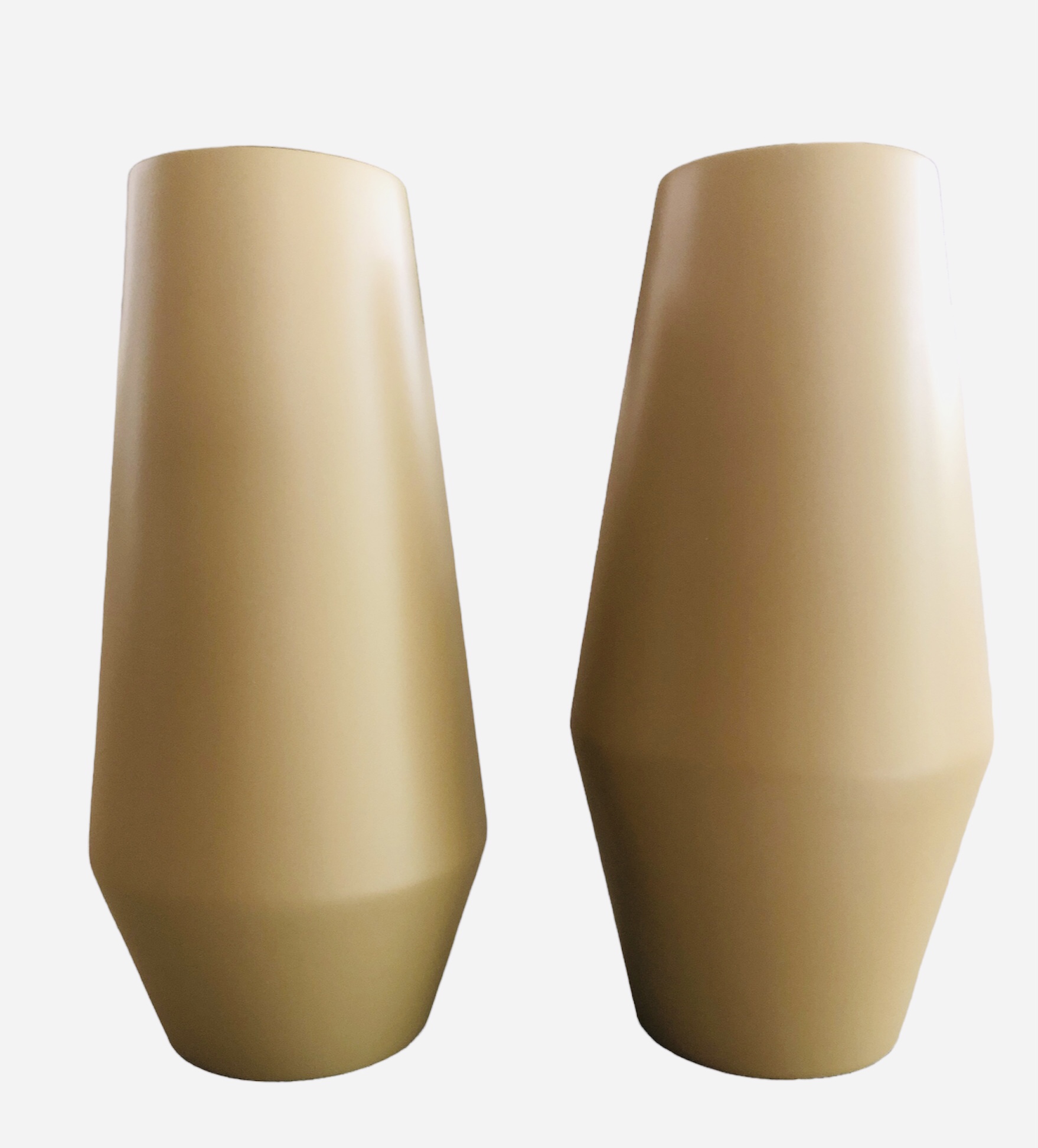 Dupla de Vasos Decorativos Grandes Bege em Cerâmica - Kit 2 Pçs. - Loren  Casa e Presentes