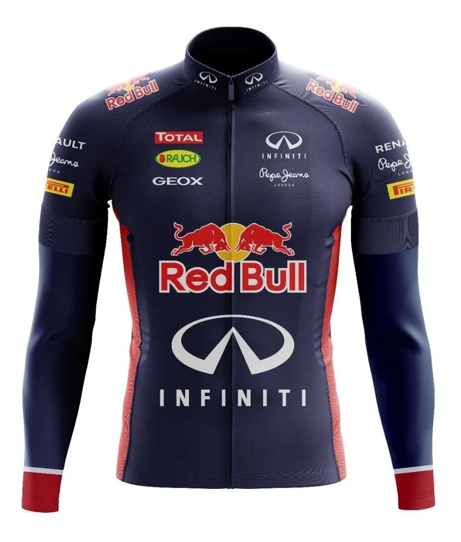 Camisa Red Bull Manga Longa Ciclista Ziper Bolso Fitness Mtb - JAC Bikes |  Acessórios e roupas para ciclistas