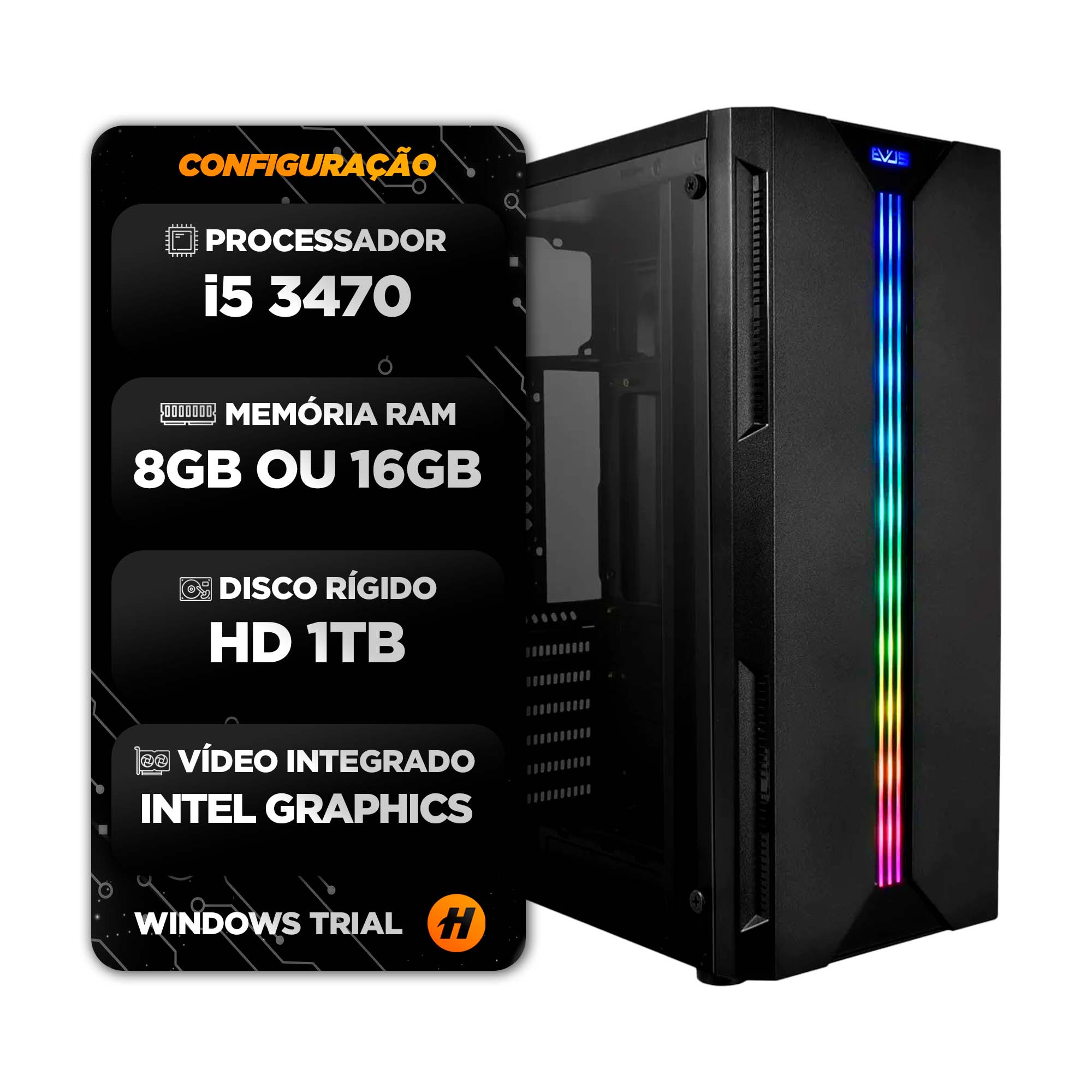 Pc Gamer Completo Intel I5 8gb Hd 1tb Placa De