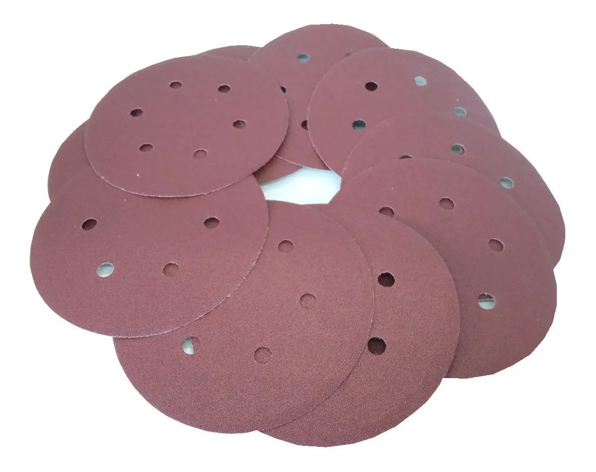 10pc Discos de lixa com fixador 8 furos 125mm 5'' Tssaper - Tssaper