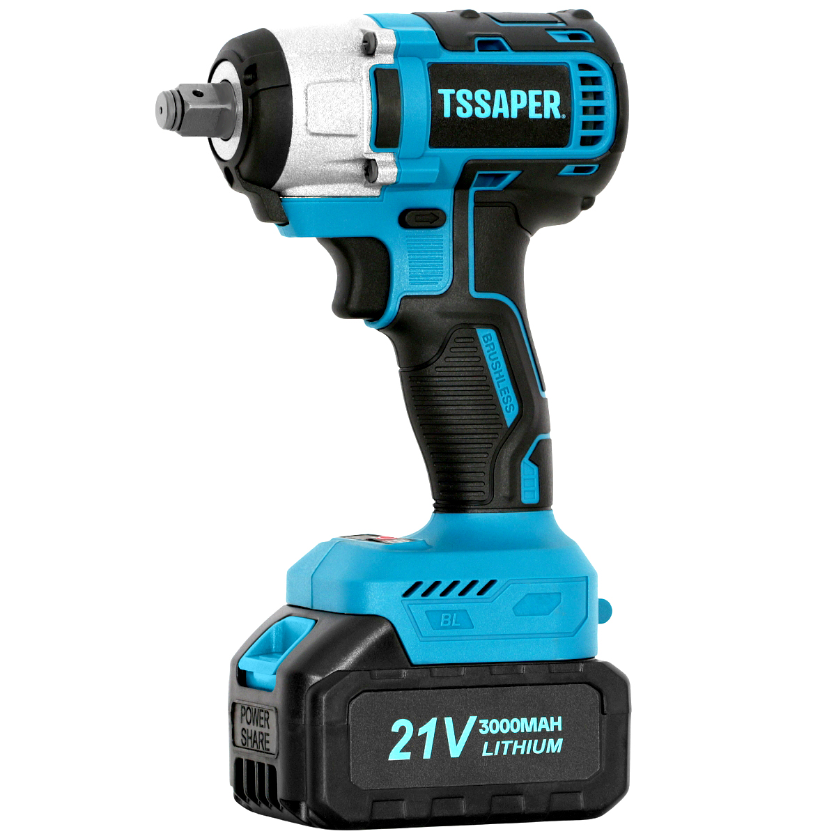 Chave de impacto 21v torque de 380nm inclui 2 baterias, maleta e 3