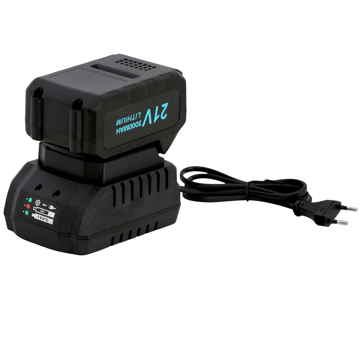 Chave de impacto 21v torque de 380nm inclui 2 baterias, maleta e 3