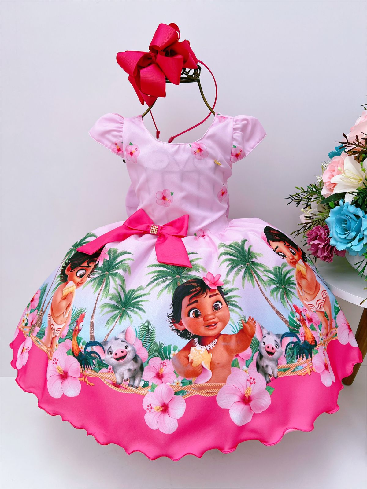 Vestido Infantil Moana Festa Luxo Roupa/fantasia