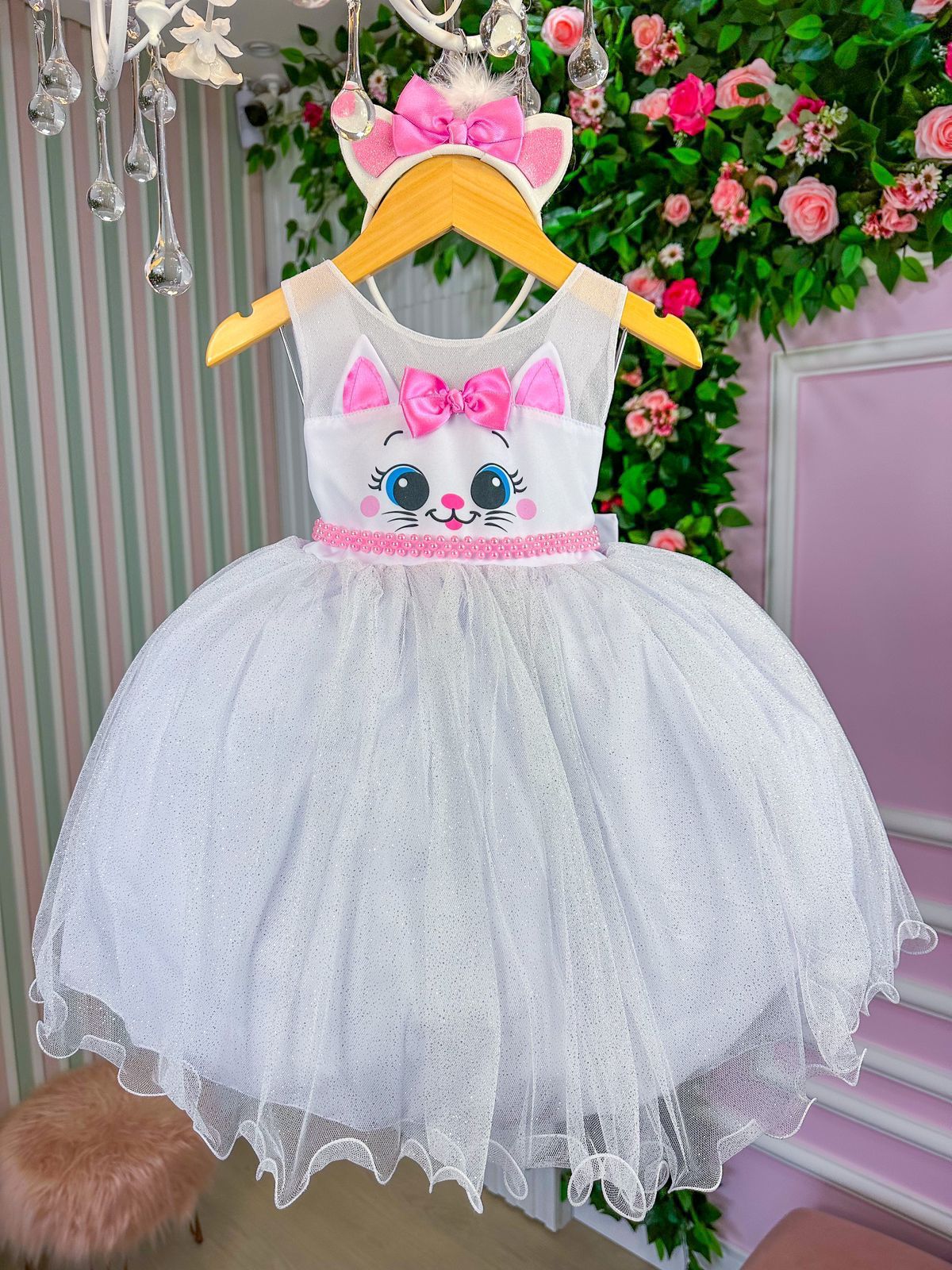 Vestido Infantil Temático Roblox C/tule Luxo Festa + Tiara