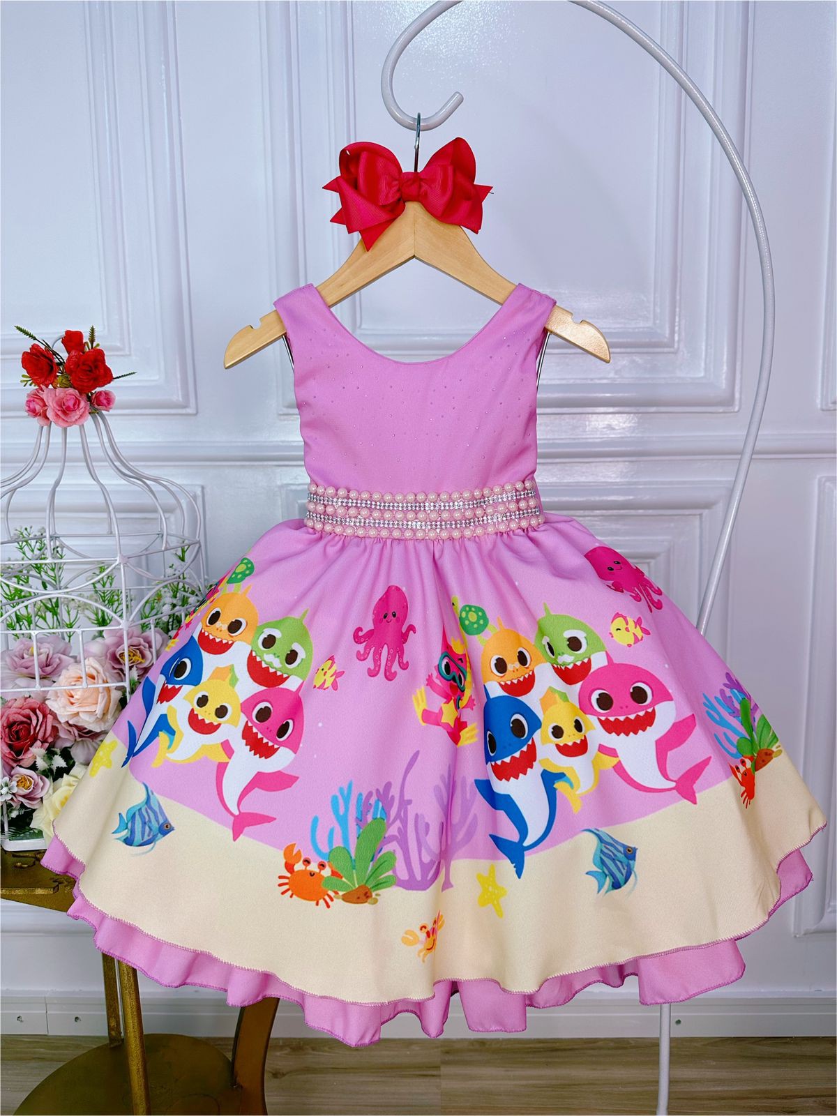 Vestido Infantil Temático Moana Baby Luxo - Fabuloso Ateliê